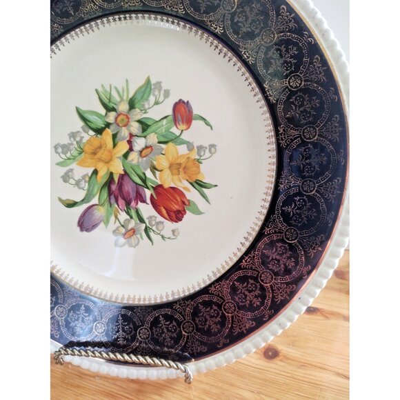 Vintage Simpsons Potters LTD Solian Ware England Dinner Plate 10 3/4" Floral - Picture 4 of 7